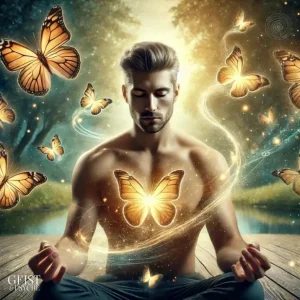 Gefühlsklärer in seiner Transformation während Meditation in einer ruhigen Umgebung.
