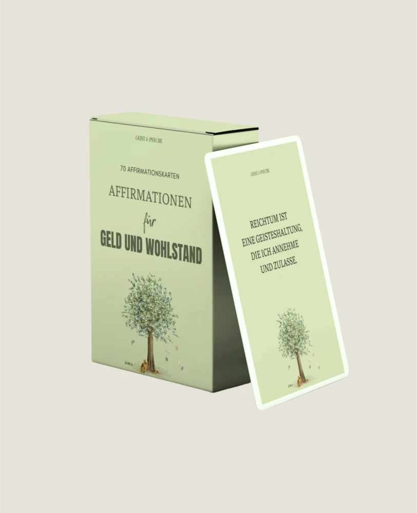 70 Affirmationskarten fuer Geld und Wohlstand Kartenset
