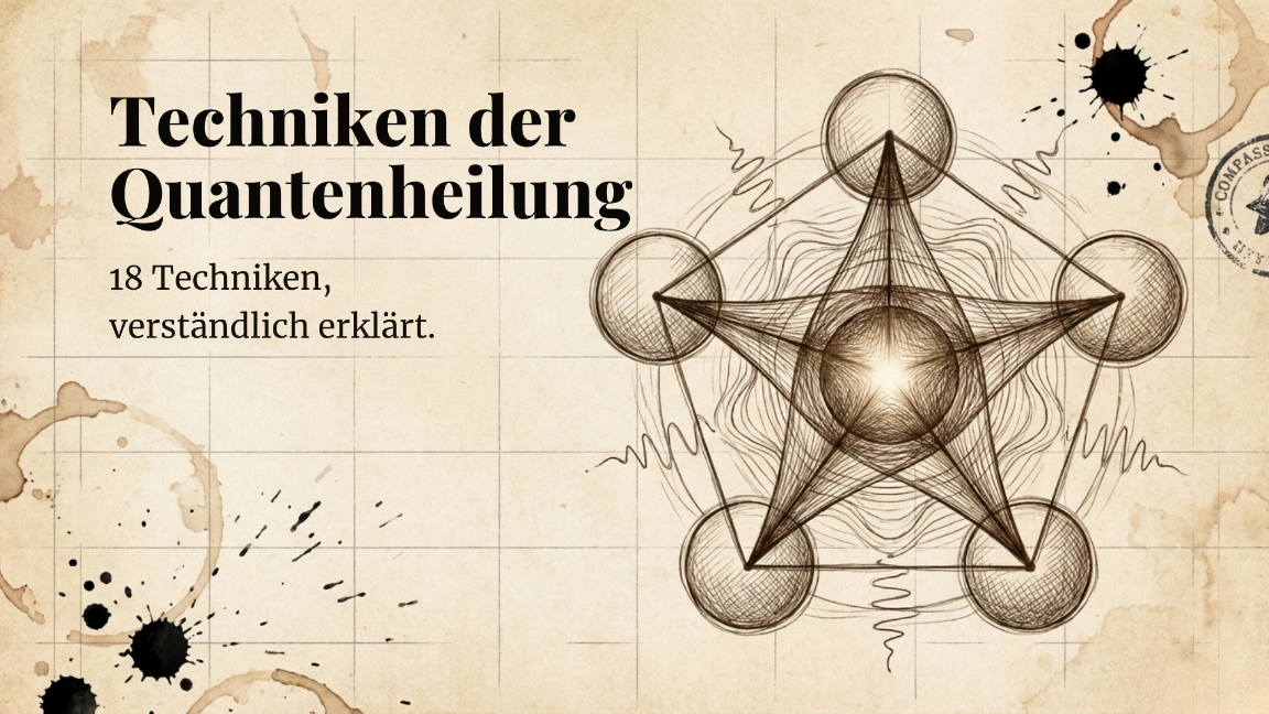 Wissenschaftliche Illustration der Techniken der Quantenheilung