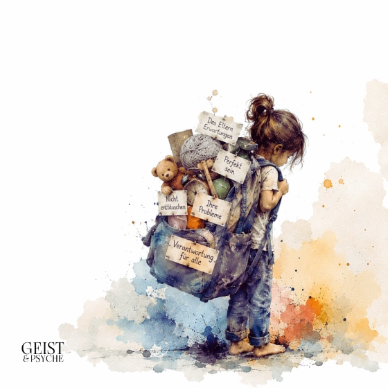 Trauriges Mädchen mit Rucksack als Symbol für verletztes inneres Kind Symptome erkennen und richtig einordnen